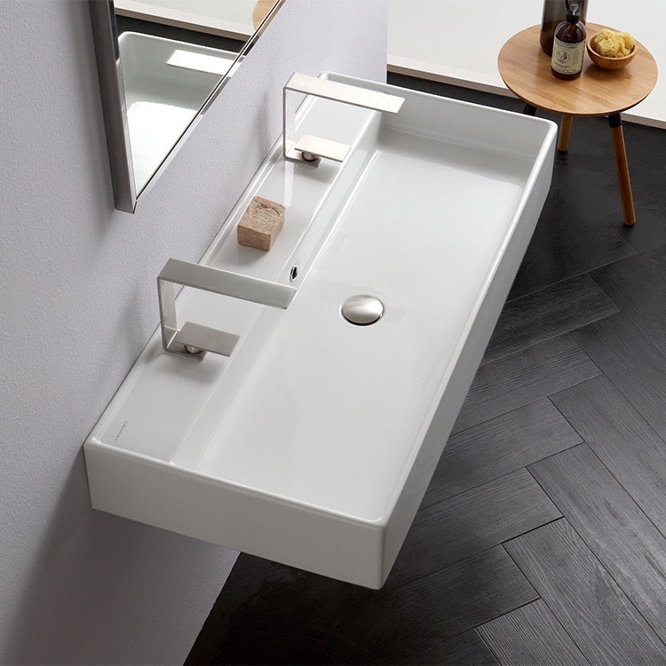 white bathroom sink