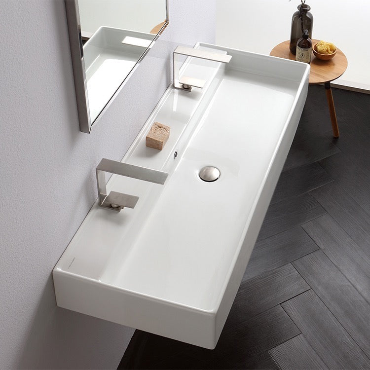 white bathroom sink