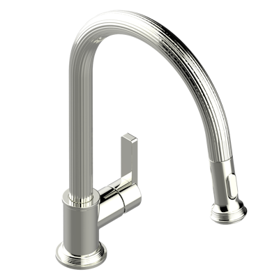 THG Paris Grand Central White Onyx Single Hole Pull Out Kitchen Faucet by THG Paris