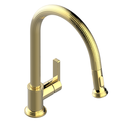 THG Paris Grand Central White Onyx Single Hole Pull Out Kitchen Faucet by THG Paris