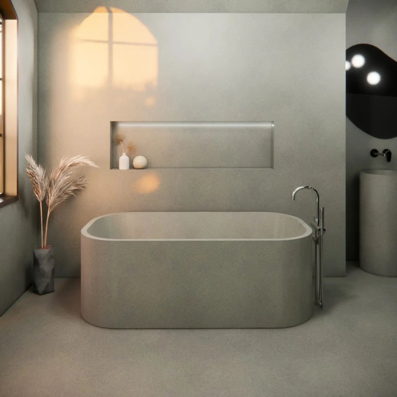 Balux Tofino Concrete Freestanding Bathtub by Balux