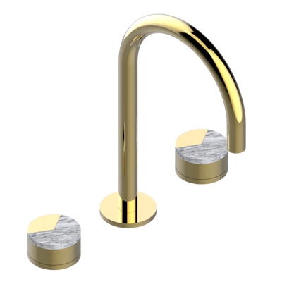 THG Paris Yoko Delta Howlite Widespread Lavatory Set with Drain by THG Paris