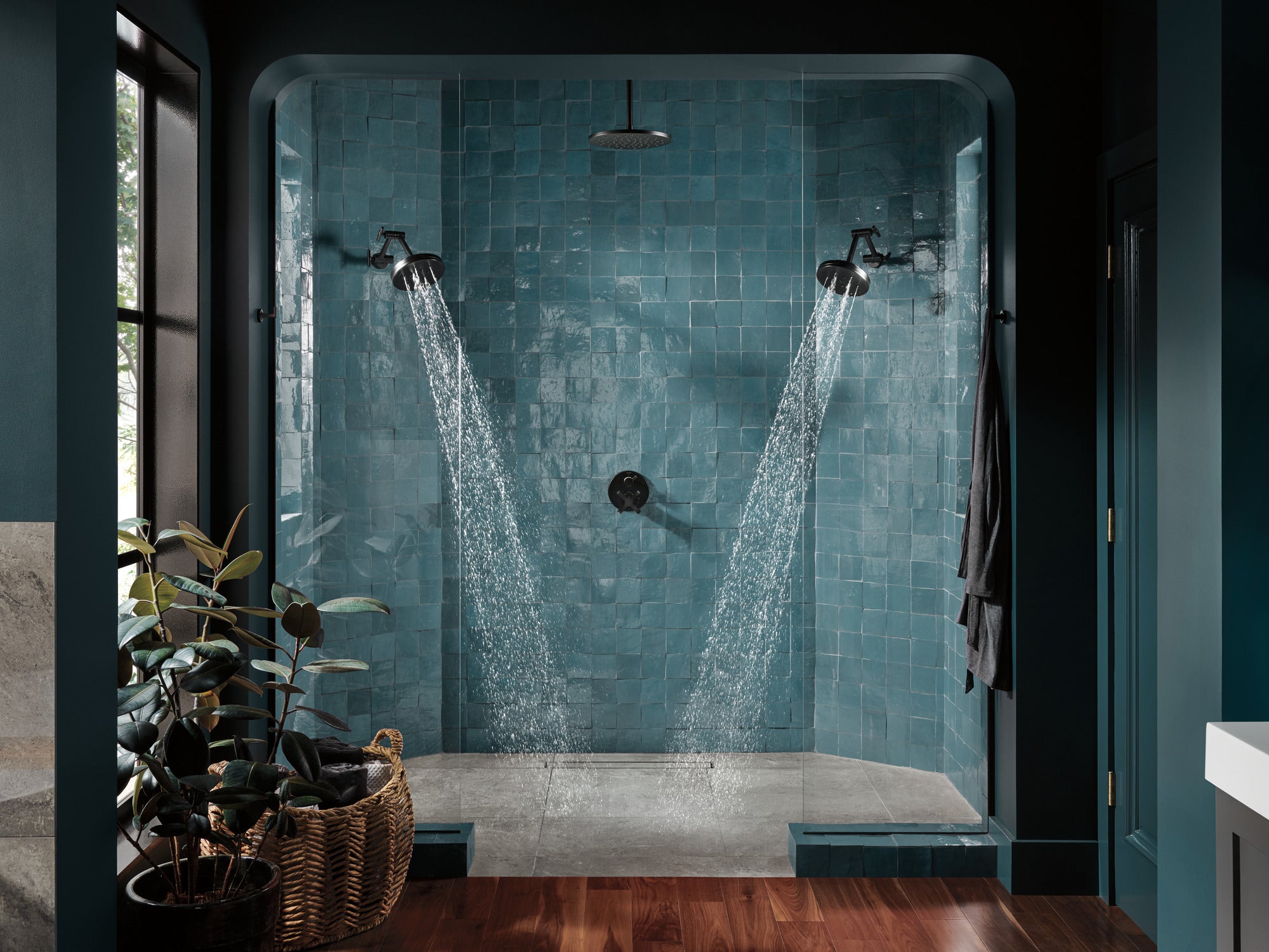 matte black shower arm and flange