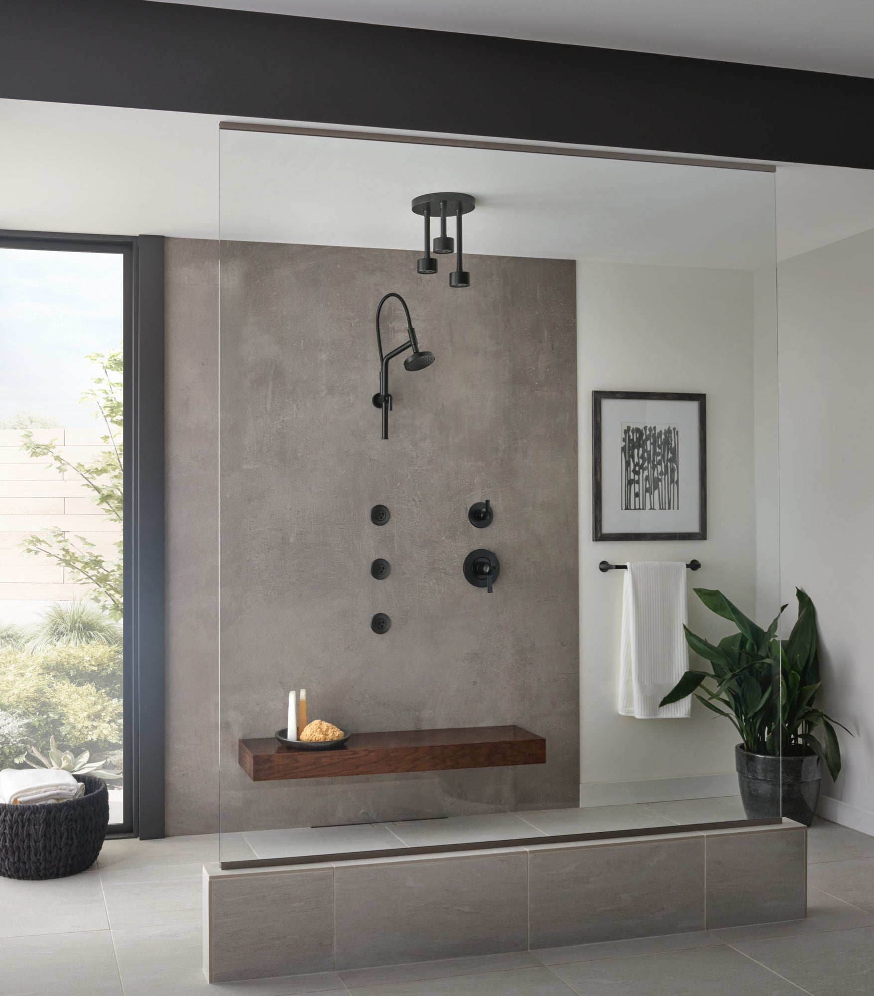 matte black shower head