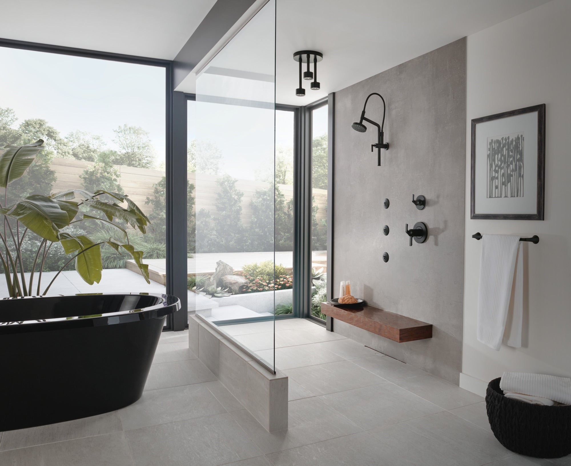 matte black shower head