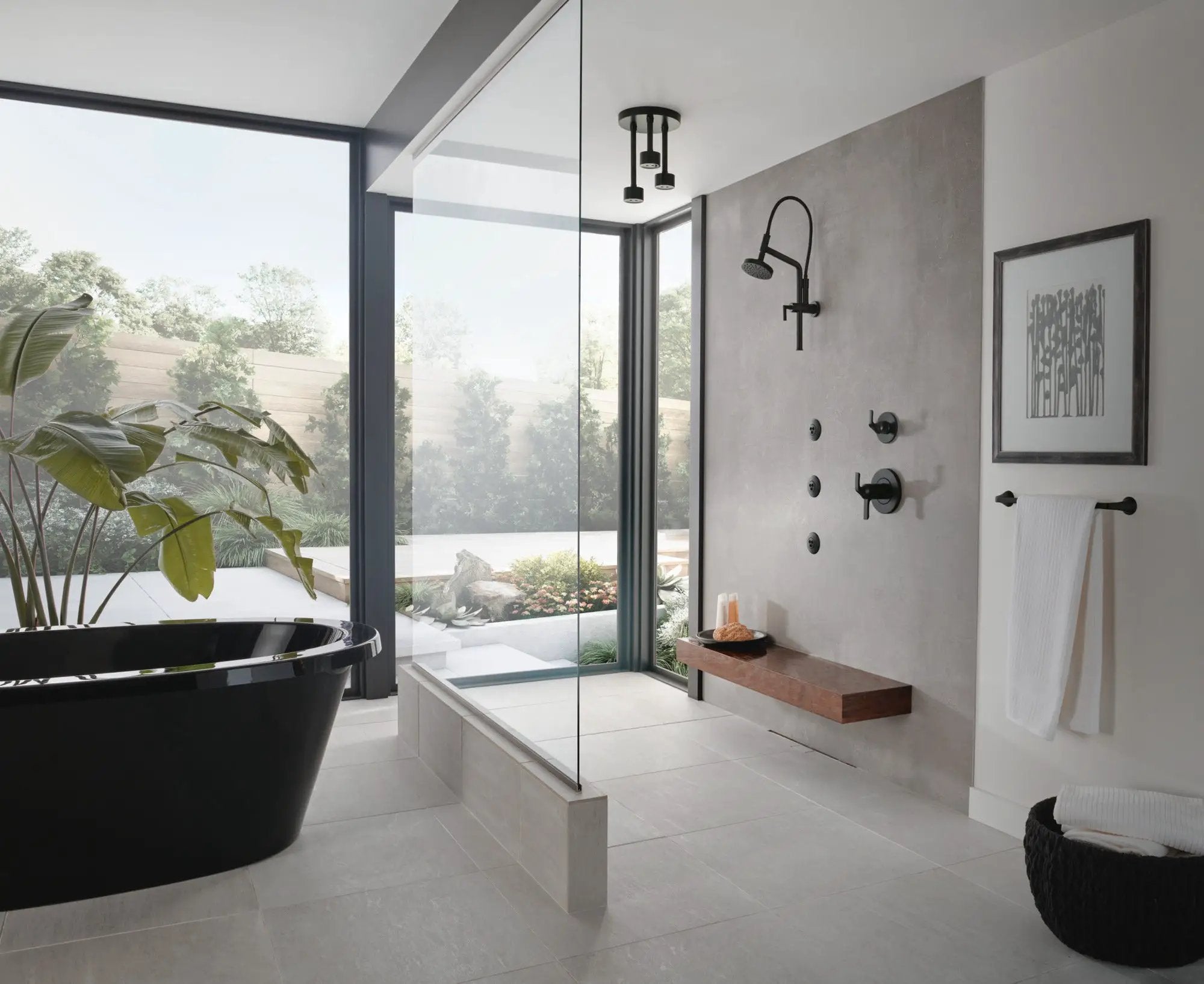 matte black shower head