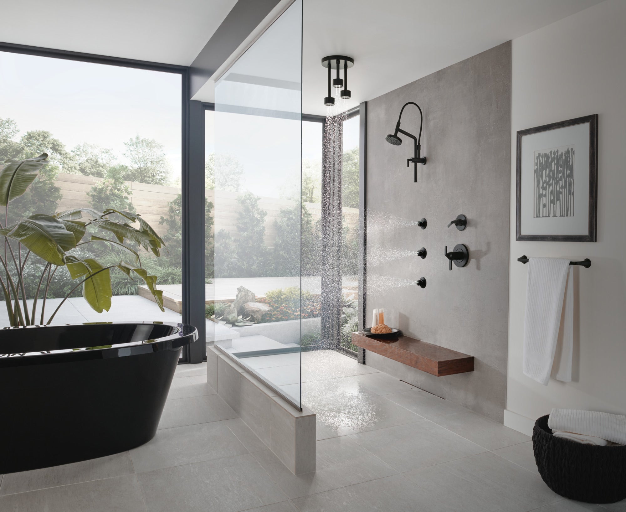 matte black shower head