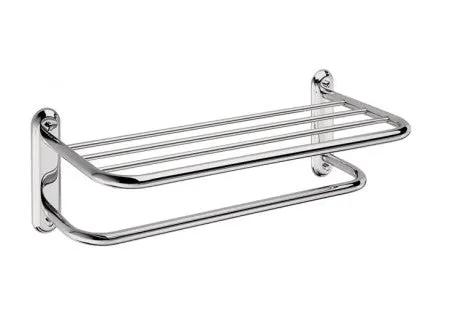 polished chrome two tier towel rack