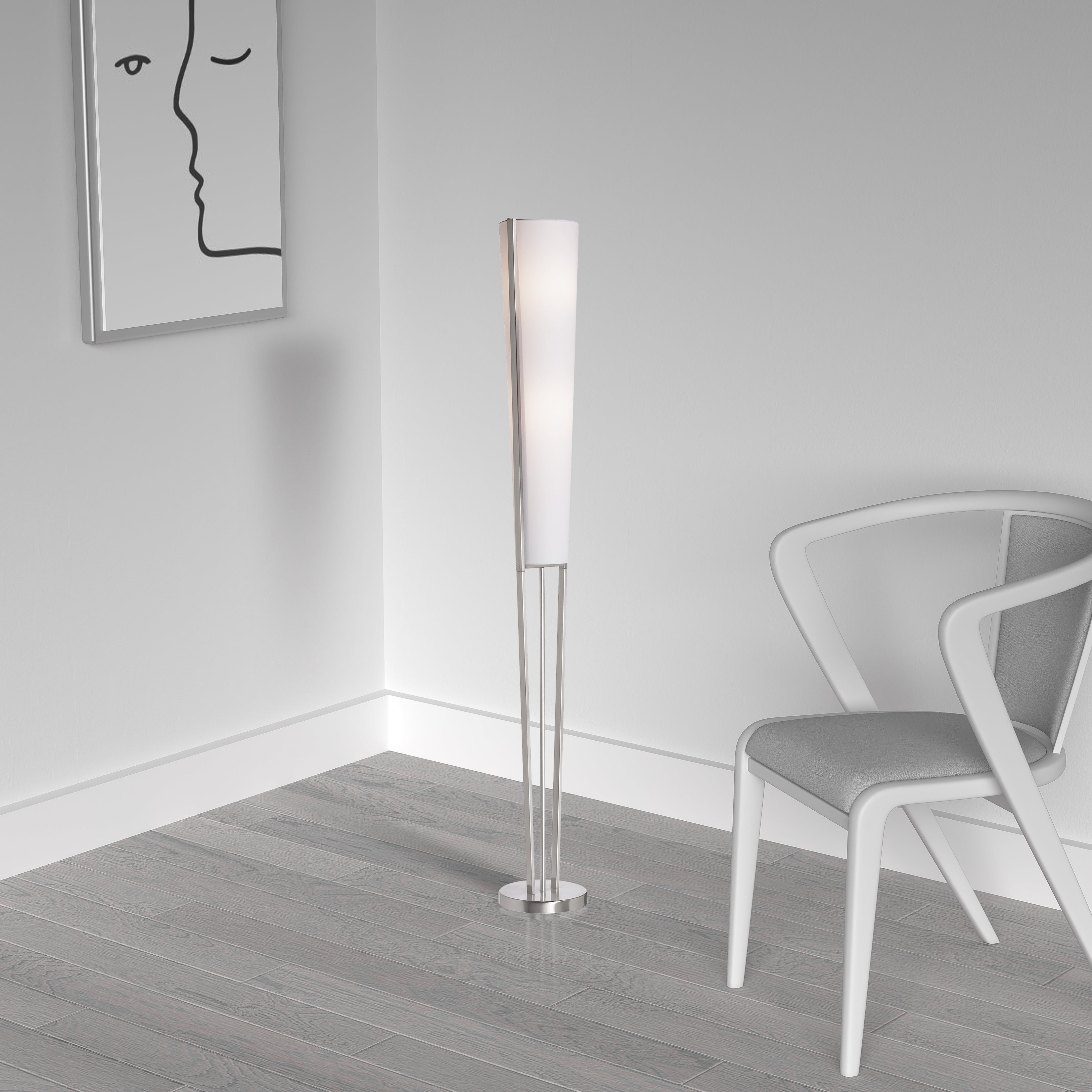 satin chrome floor lamp