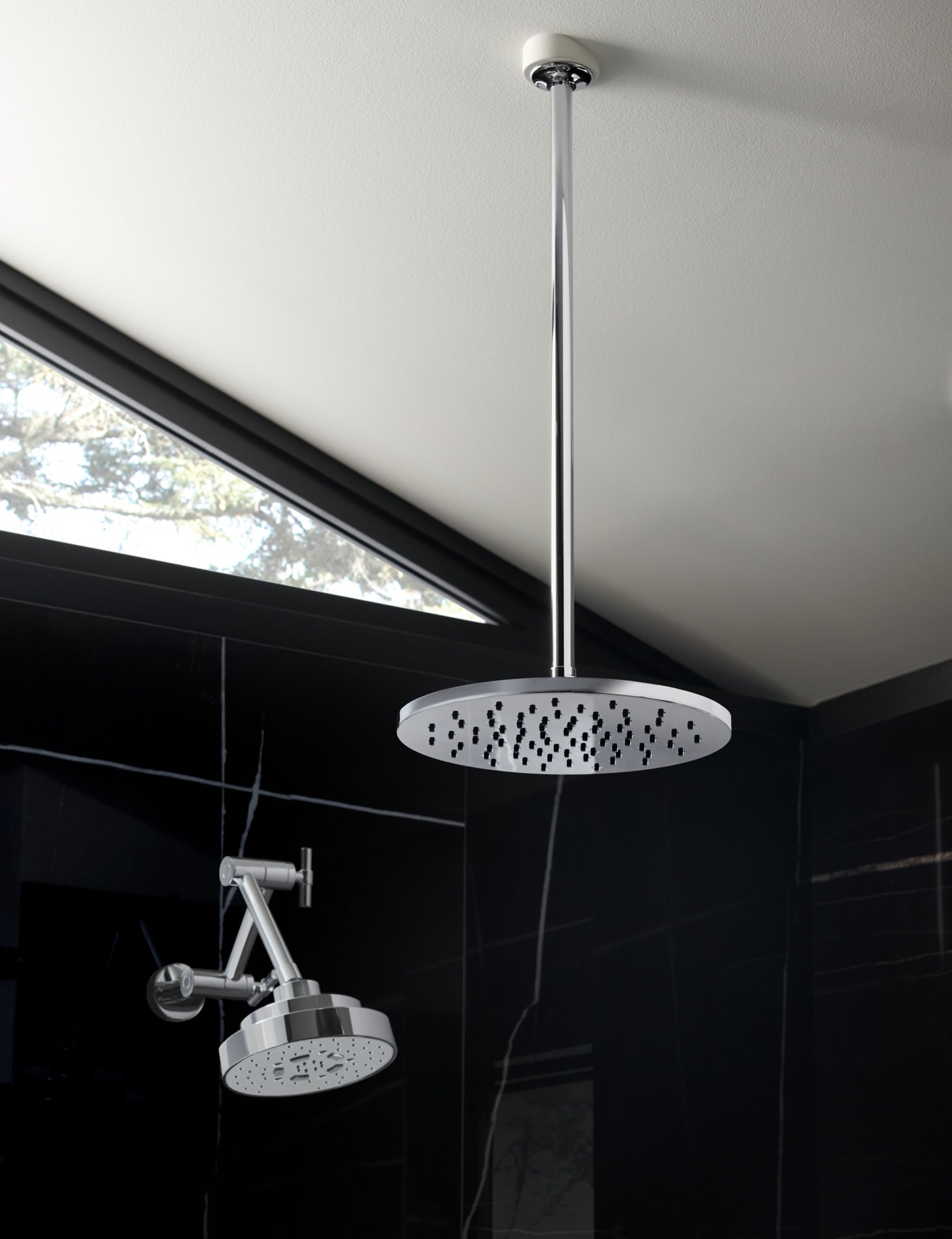 chrome shower arm and flange