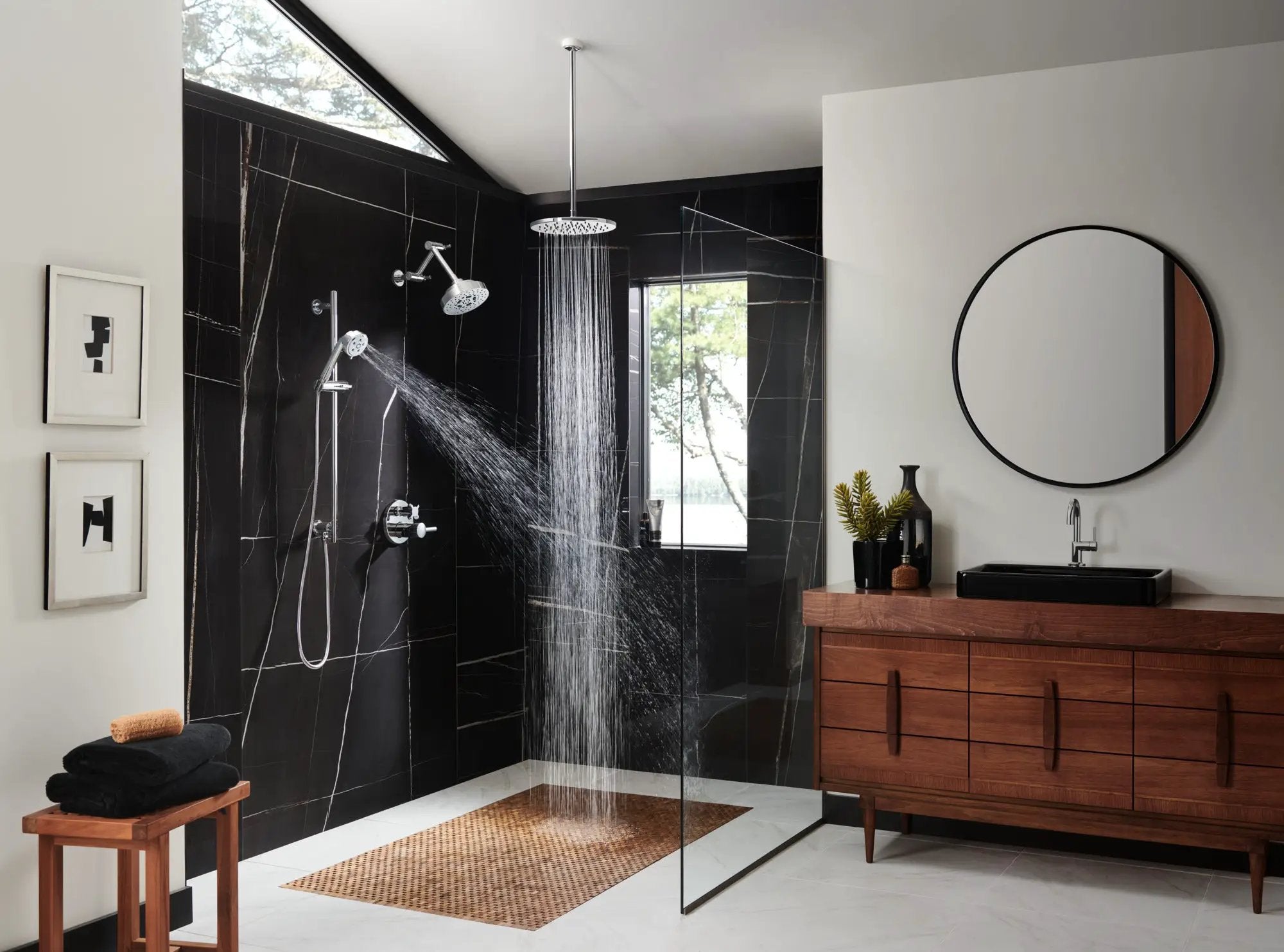 chrome shower head