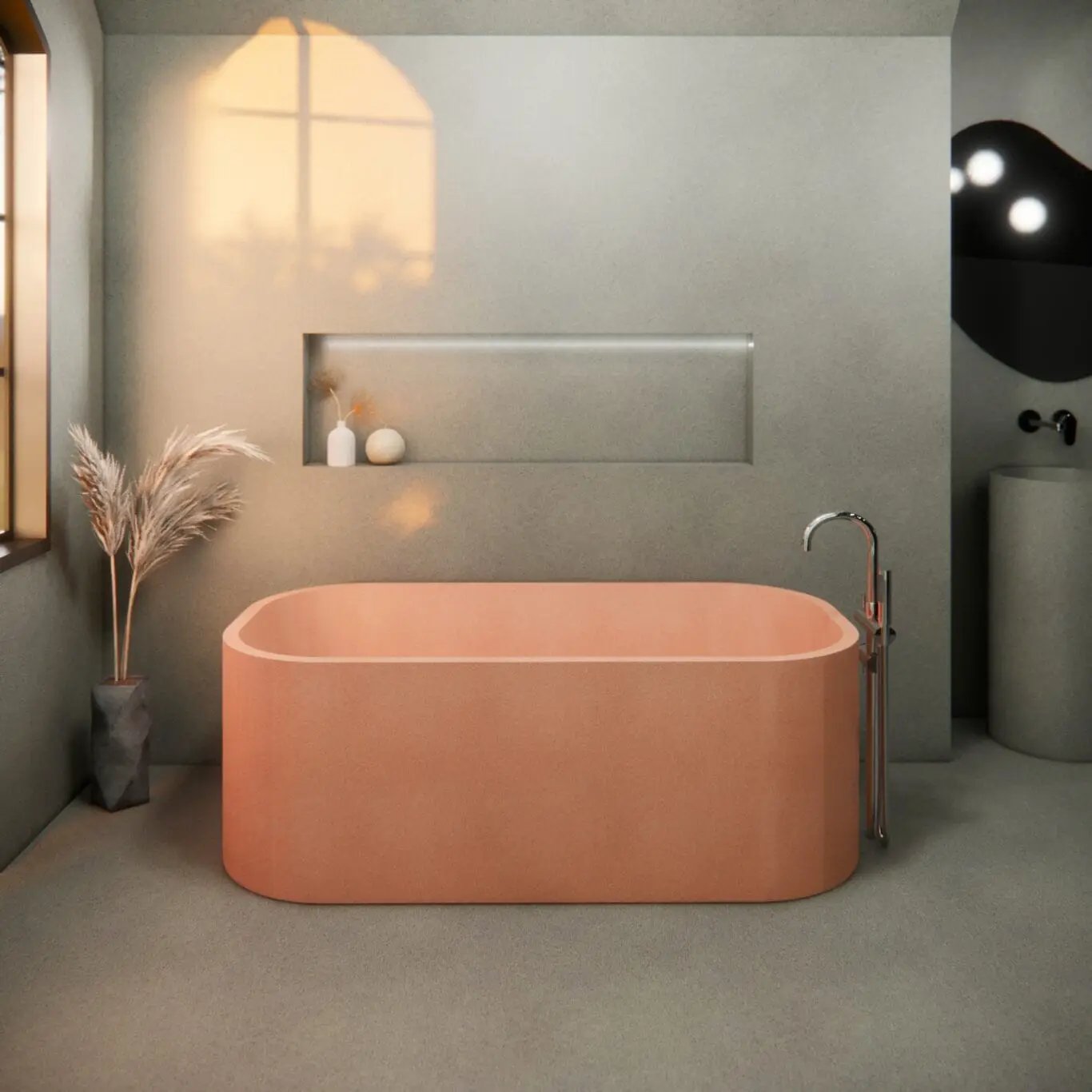 Balux Tofino Concrete Freestanding Bathtub by Balux