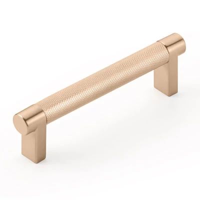Emtek Select 4" CC Rectangular Stem and Knurled Bar Cabinet Pull