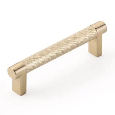 Emtek Select 4" CC Rectangular Stem and Knurled Bar Cabinet Pull by Emtek