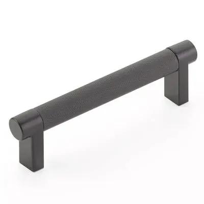 Emtek Select 4" CC Rectangular Stem and Knurled Bar Cabinet Pull by Emtek