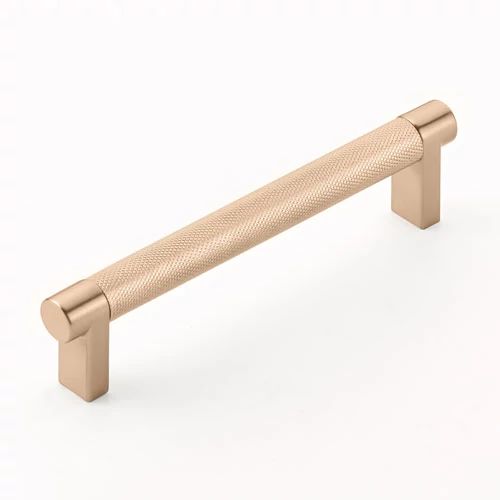 Emtek Select 5" CC Rectangular Stem and Knurled Bar Cabinet Pull