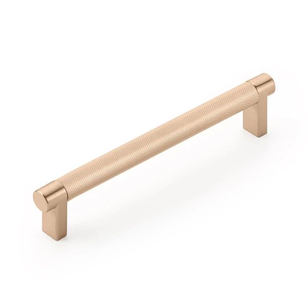 Emtek Select 6" CC Rectangular Stem and Knurled Bar Cabinet Pull