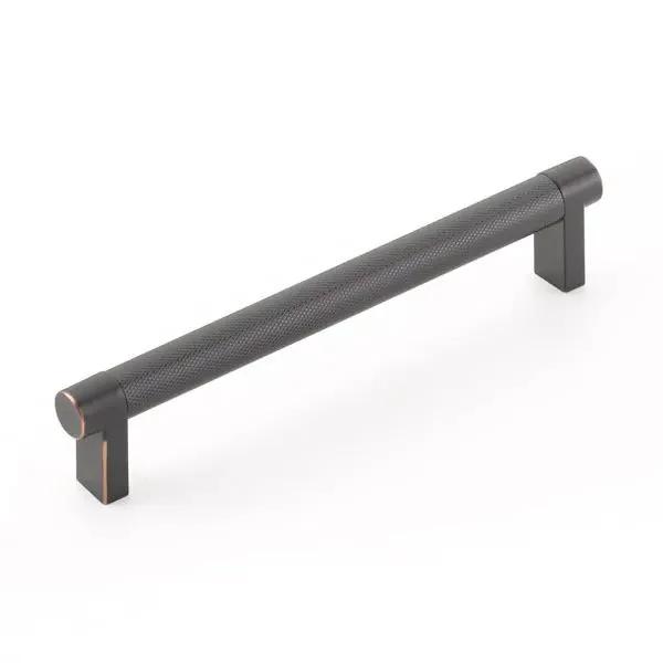 Emtek Select 6" CC Rectangular Stem and Knurled Bar Cabinet Pull by Emtek