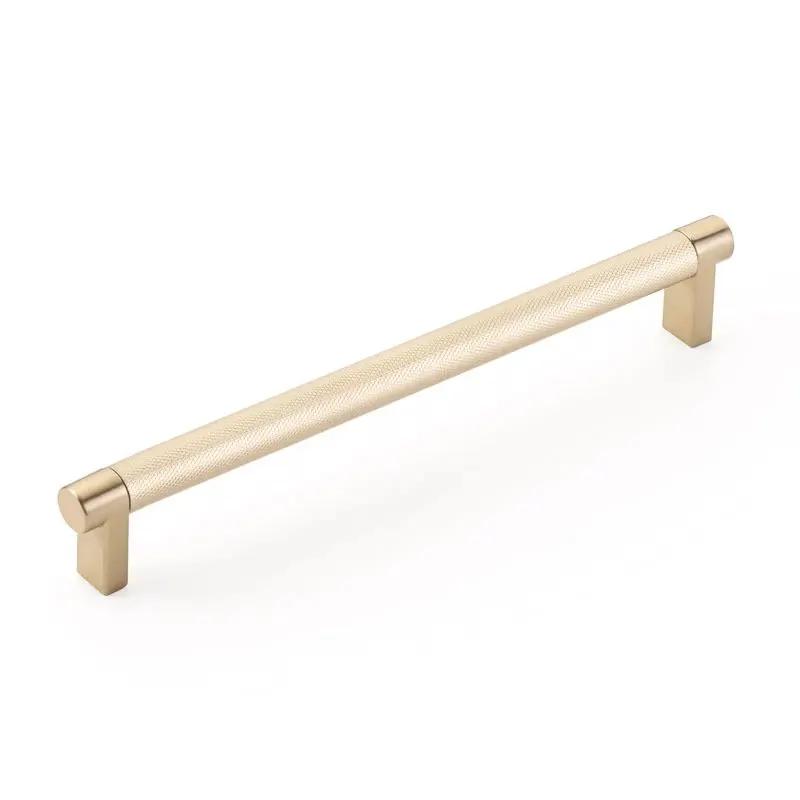 Emtek Select 8" CC Rectangular Stem and Knurled Bar Cabinet Pull by Emtek