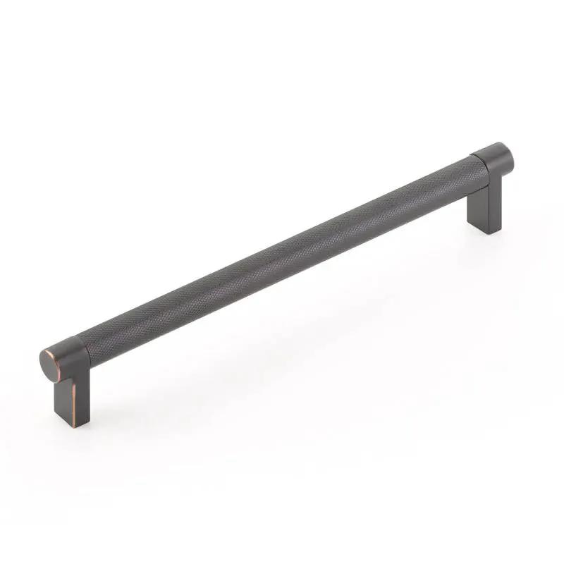 Emtek Select 8" CC Rectangular Stem and Knurled Bar Cabinet Pull by Emtek