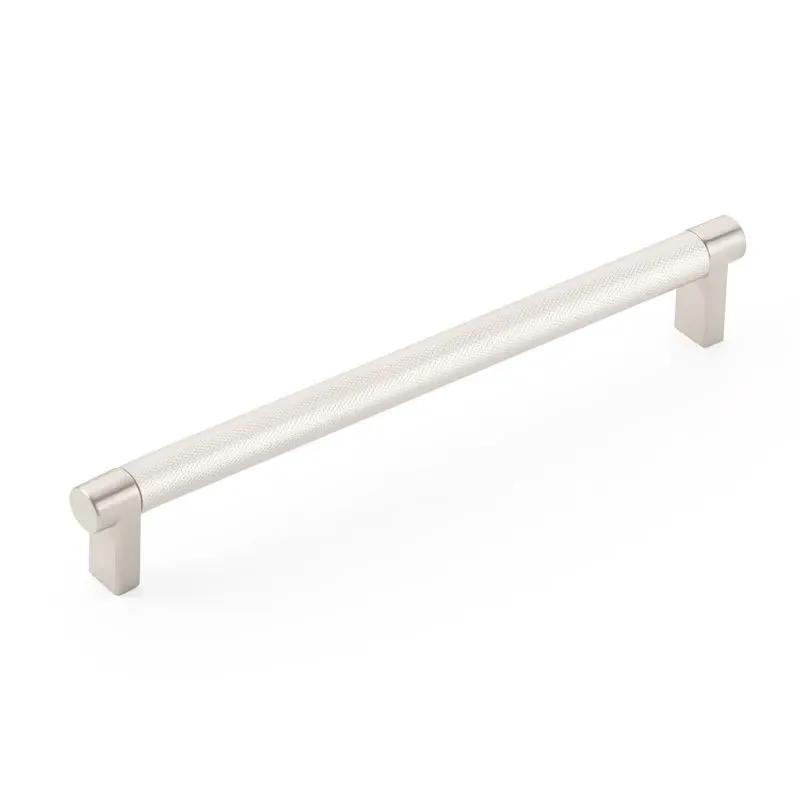 Emtek Select 8" CC Rectangular Stem and Knurled Bar Cabinet Pull by Emtek