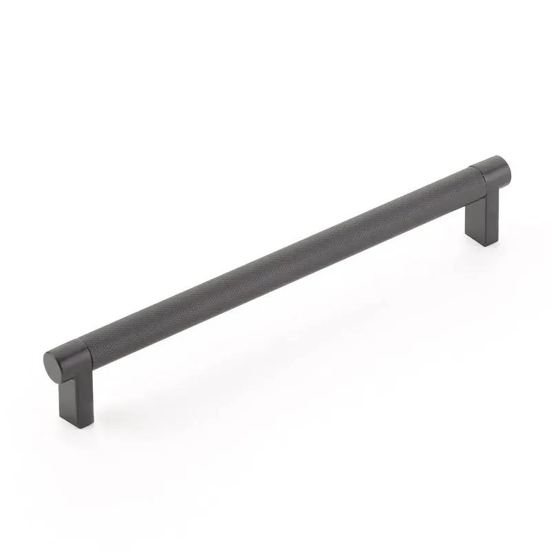 Emtek Select 8" CC Rectangular Stem and Knurled Bar Cabinet Pull by Emtek