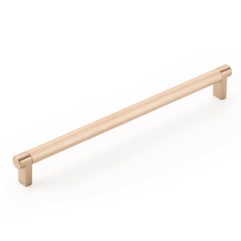 Emtek Select 10" CC Rectangular Stem and Knurled Bar Cabinet Pull
