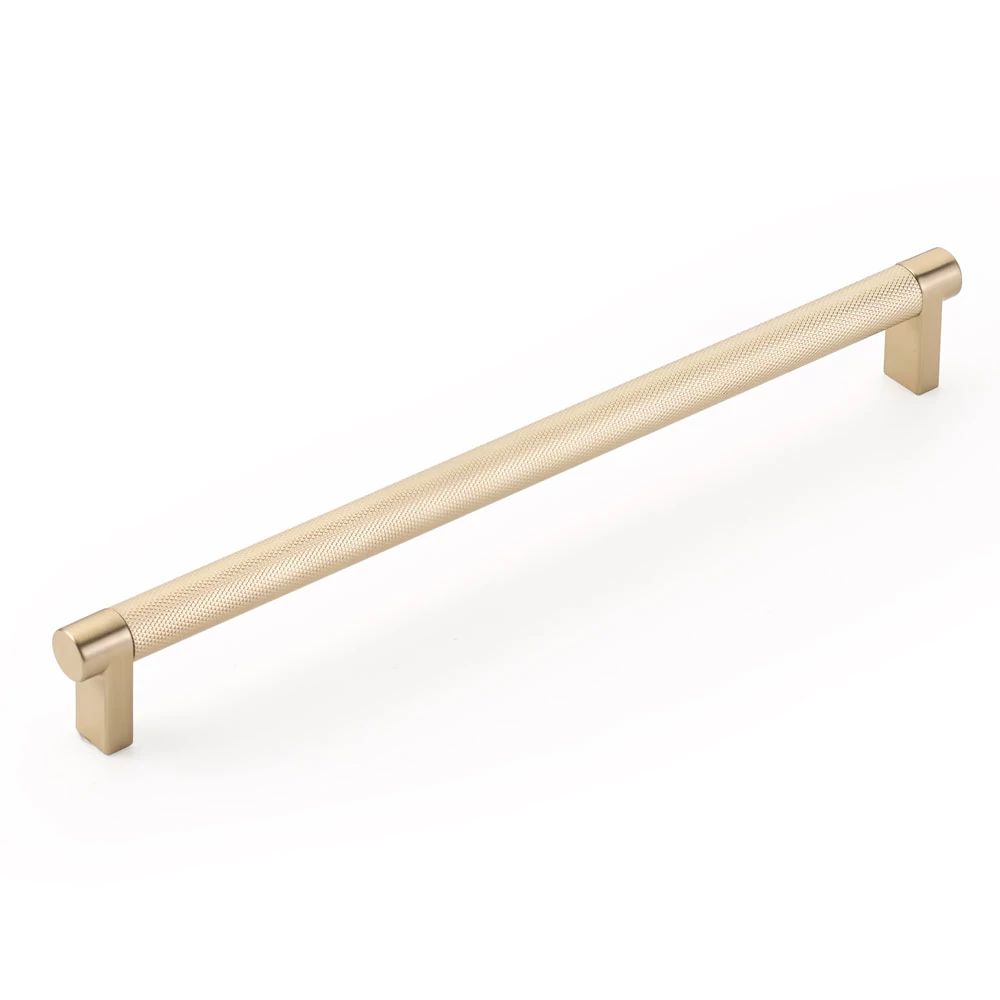 Emtek Select 10" CC Rectangular Stem and Knurled Bar Cabinet Pull