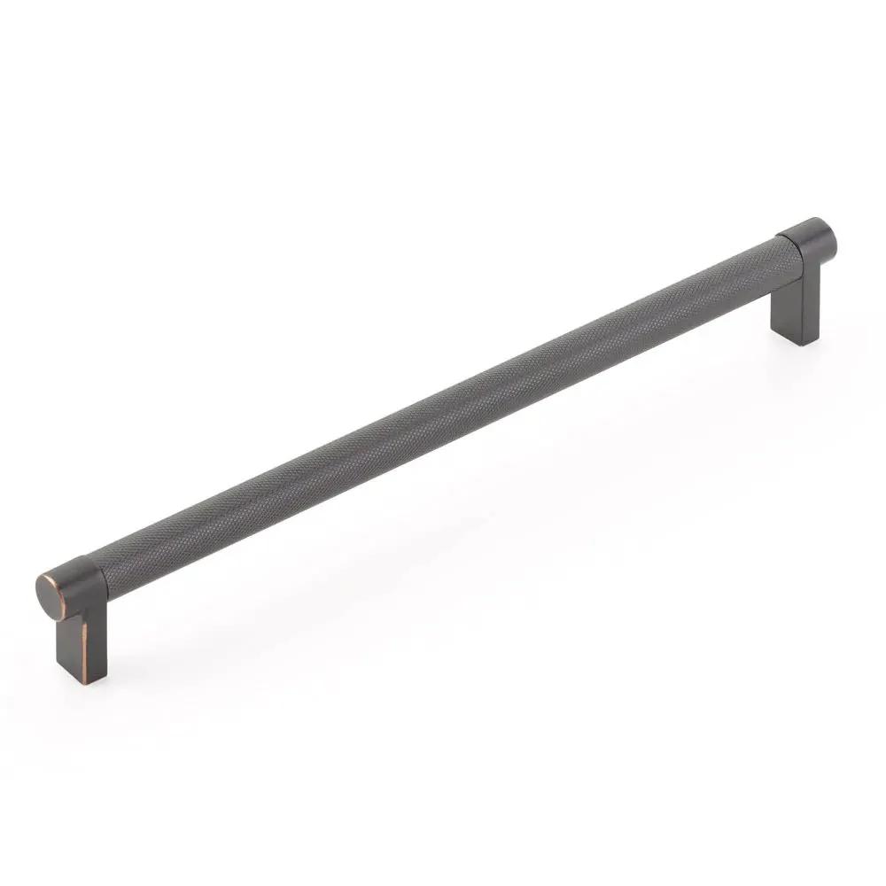 Emtek Select 10" CC Rectangular Stem and Knurled Bar Cabinet Pull by Emtek