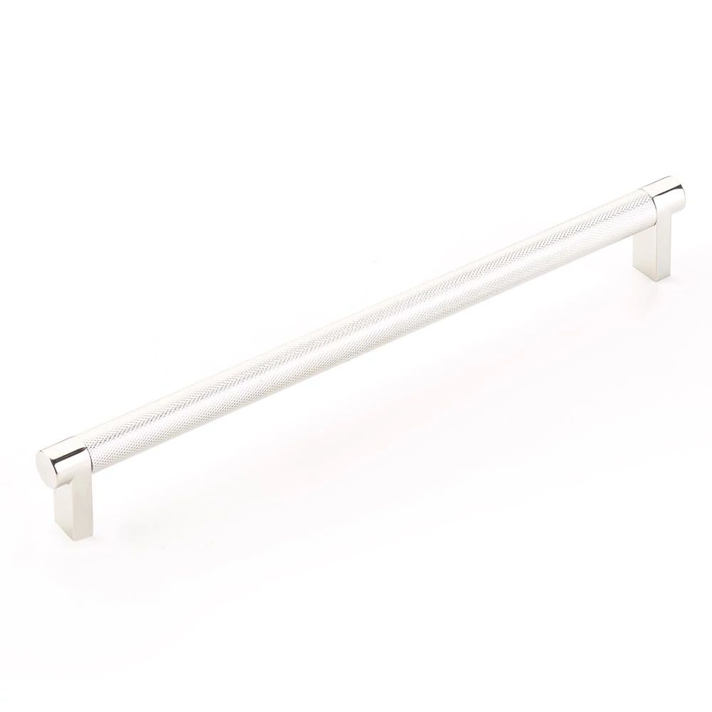 Emtek Select 10" CC Rectangular Stem and Knurled Bar Cabinet Pull