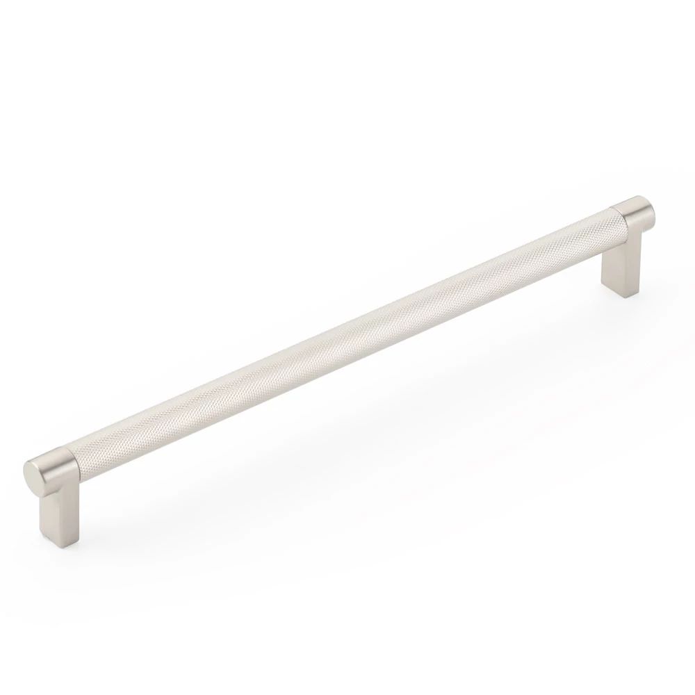 Emtek Select 10" CC Rectangular Stem and Knurled Bar Cabinet Pull