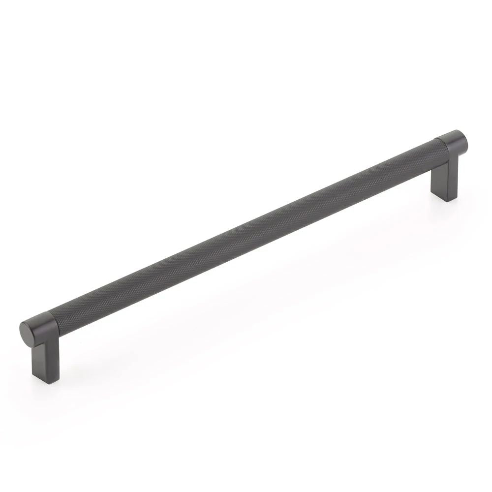 Emtek Select 10" CC Rectangular Stem and Knurled Bar Cabinet Pull