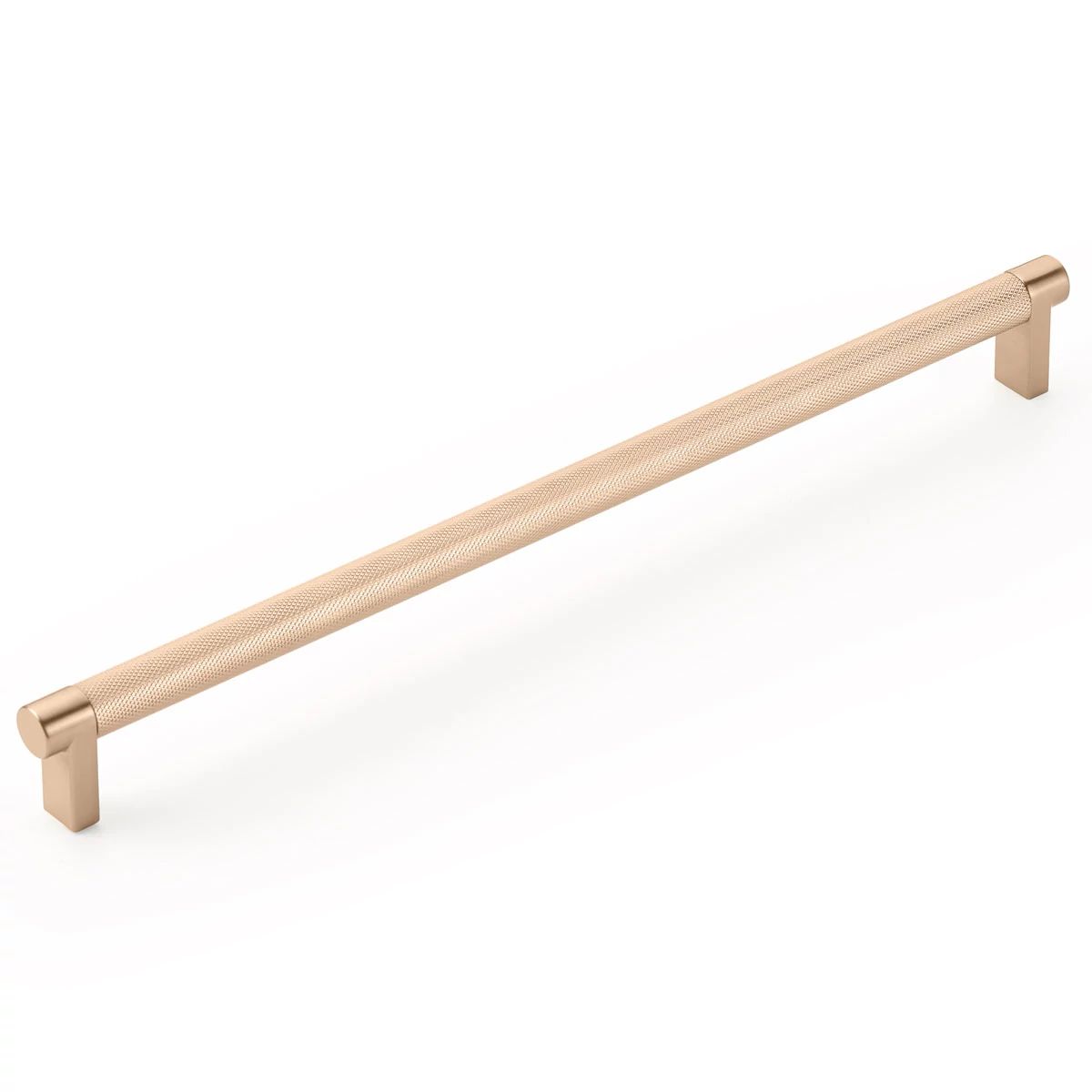 Emtek Select 12" CC Rectangular Stem and Knurled Bar Cabinet Pull