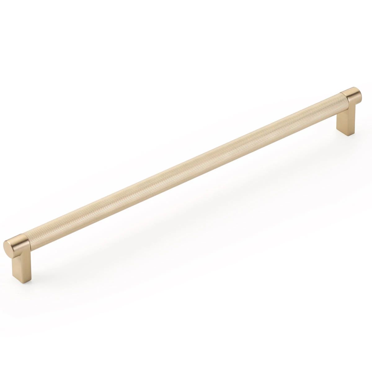 Emtek Select 12" CC Rectangular Stem and Knurled Bar Cabinet Pull