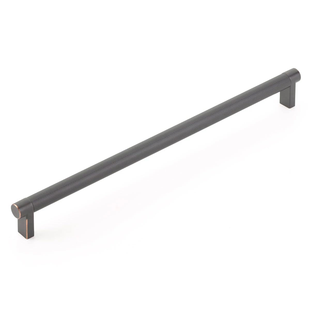 Emtek Select 12" CC Rectangular Stem and Knurled Bar Cabinet Pull