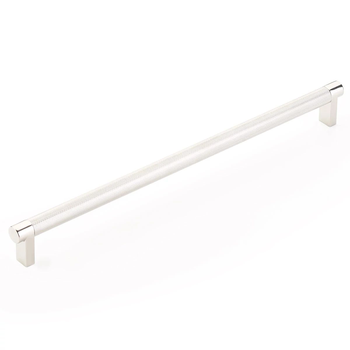 Emtek Select 12" CC Rectangular Stem and Knurled Bar Cabinet Pull