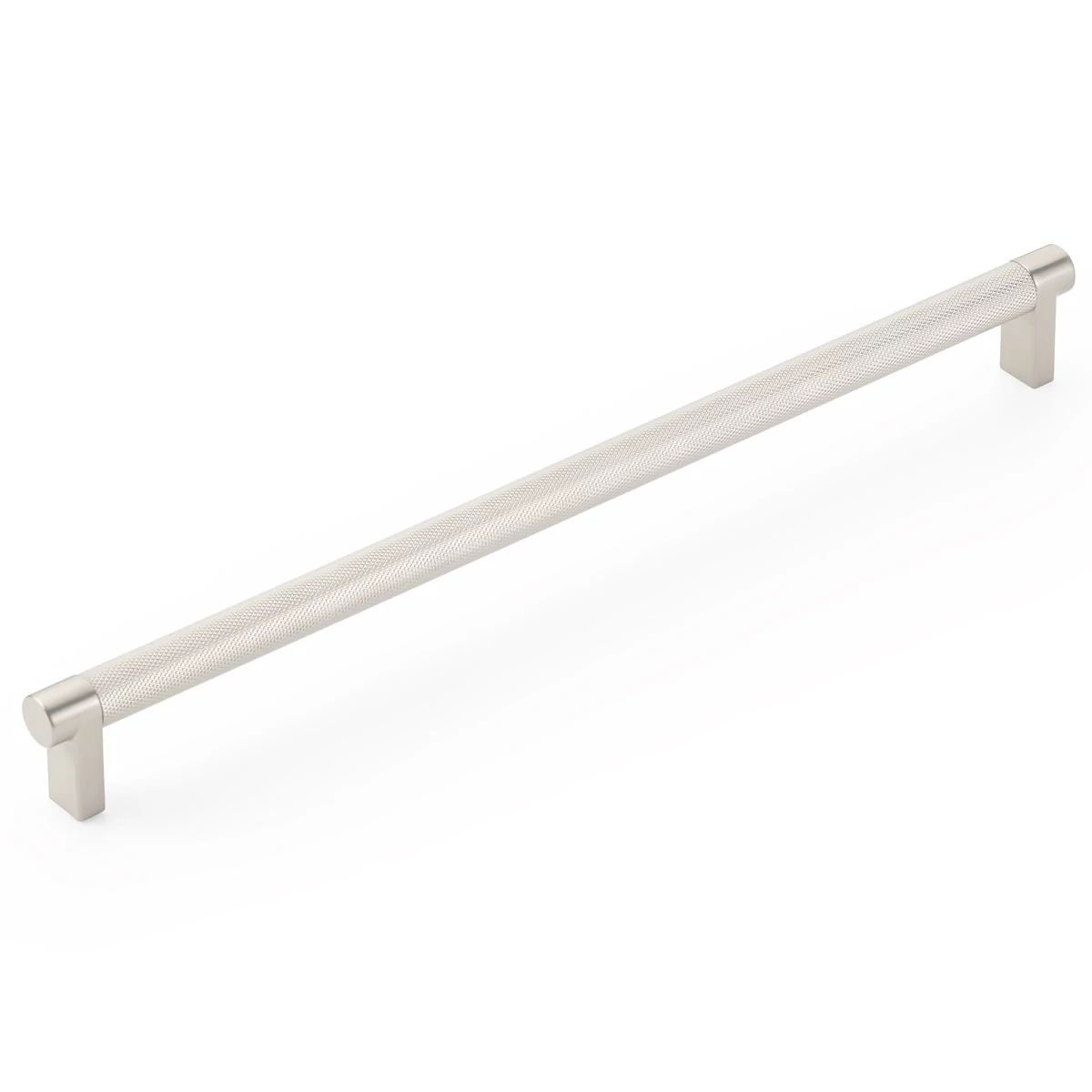 Emtek Select 12" CC Rectangular Stem and Knurled Bar Cabinet Pull