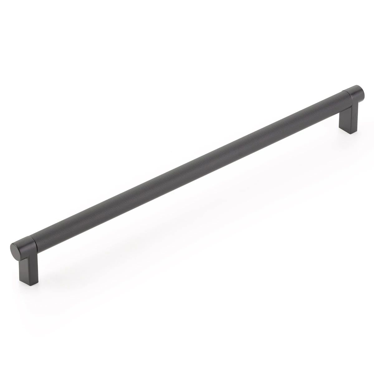 Emtek Select 12" CC Rectangular Stem and Knurled Bar Cabinet Pull