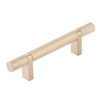 Emtek Select 3.5" CC Rectangular Bar Stem and Knurled Bar Cabinet Pull by Emtek