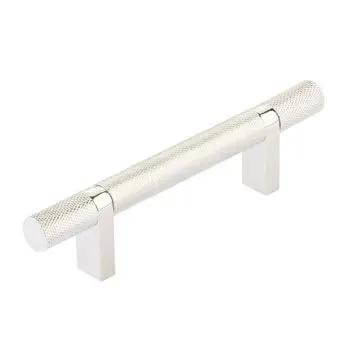 Emtek Select 3.5" CC Rectangular Bar Stem and Knurled Bar Cabinet Pull by Emtek