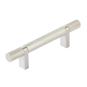 Emtek Select 3.5" CC Rectangular Bar Stem and Knurled Bar Cabinet Pull by Emtek