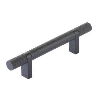 Emtek Select 3.5" CC Rectangular Bar Stem and Knurled Bar Cabinet Pull by Emtek
