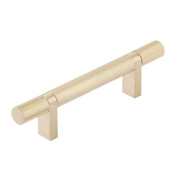 Emtek Select 3.5" CC Rectangular Bar Stem and Knurled Bar Cabinet Pull