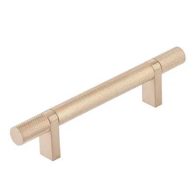 Emtek Select 4" CC Rectangular Bar Stem and Knurled Bar Cabinet Pull by Emtek