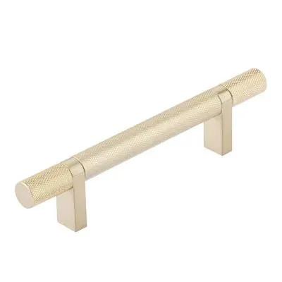 Emtek Select 4" CC Rectangular Bar Stem and Knurled Bar Cabinet Pull by Emtek