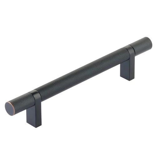 Emtek Select 5" CC Rectangular Bar Stem and Knurled Bar Cabinet Pull by Emtek