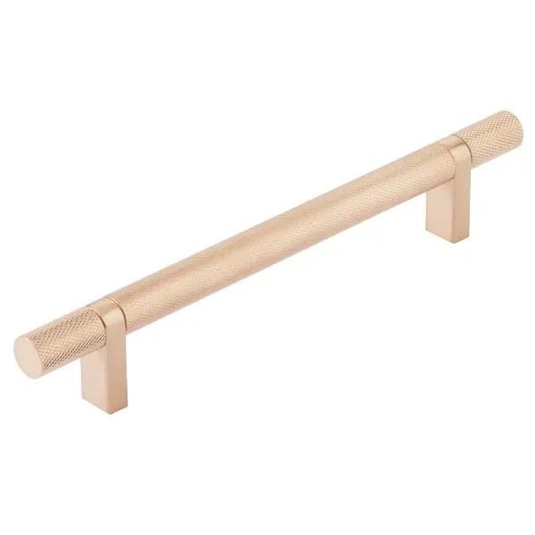 Emtek Select 6" CC Rectangular Bar Stem and Knurled Bar Cabinet Pull by Emtek