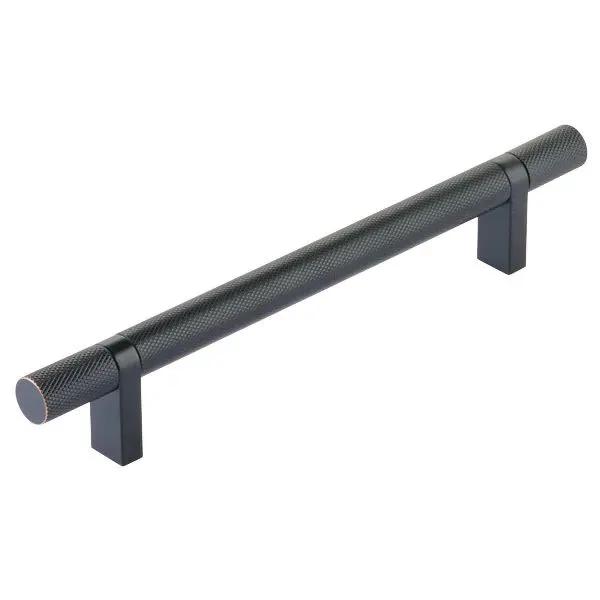 Emtek Select 6" CC Rectangular Bar Stem and Knurled Bar Cabinet Pull by Emtek