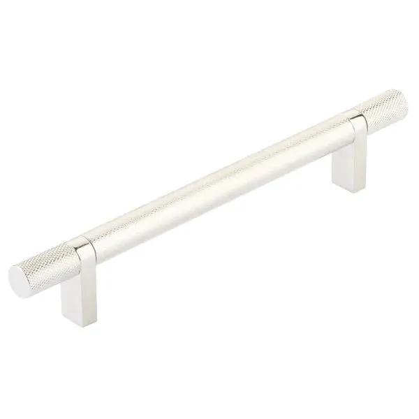 Emtek Select 6" CC Rectangular Bar Stem and Knurled Bar Cabinet Pull by Emtek