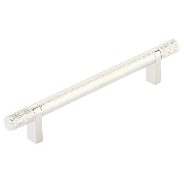 Emtek Select 6" CC Rectangular Bar Stem and Knurled Bar Cabinet Pull